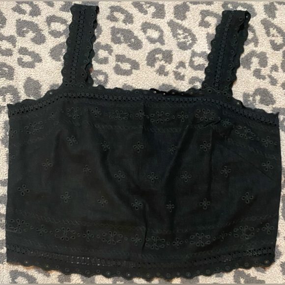 Abercrombie Linen Blend Tie-Back Square Neck Top - Picture 2 of 4